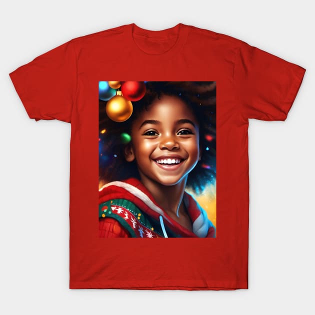 Black Girl Christmas T-Shirt by MiscegeNation2018